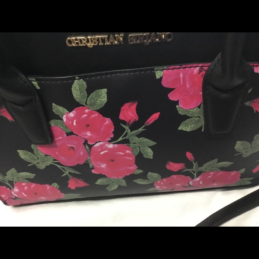 Black purse with roses on front NEW.